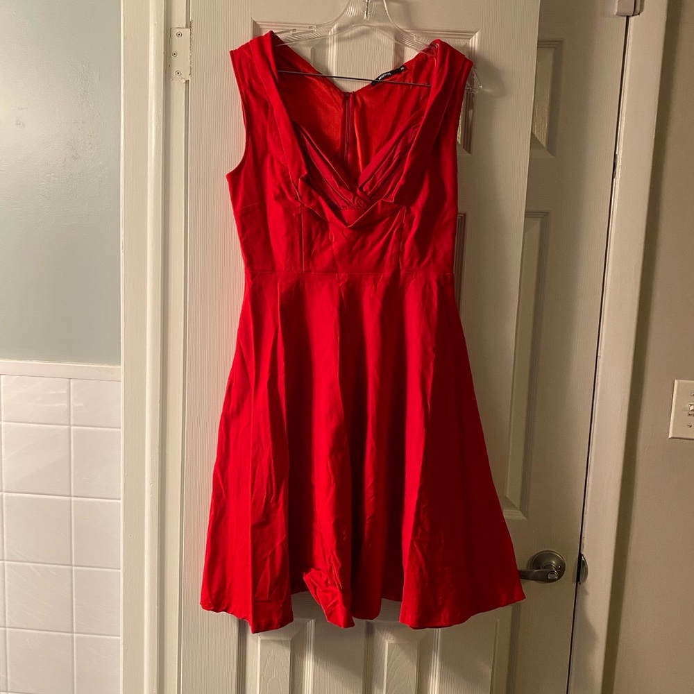 NWOT Red Fit and Flare Dress XL